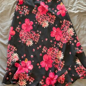 Floral Black and Pink Women's Skirt